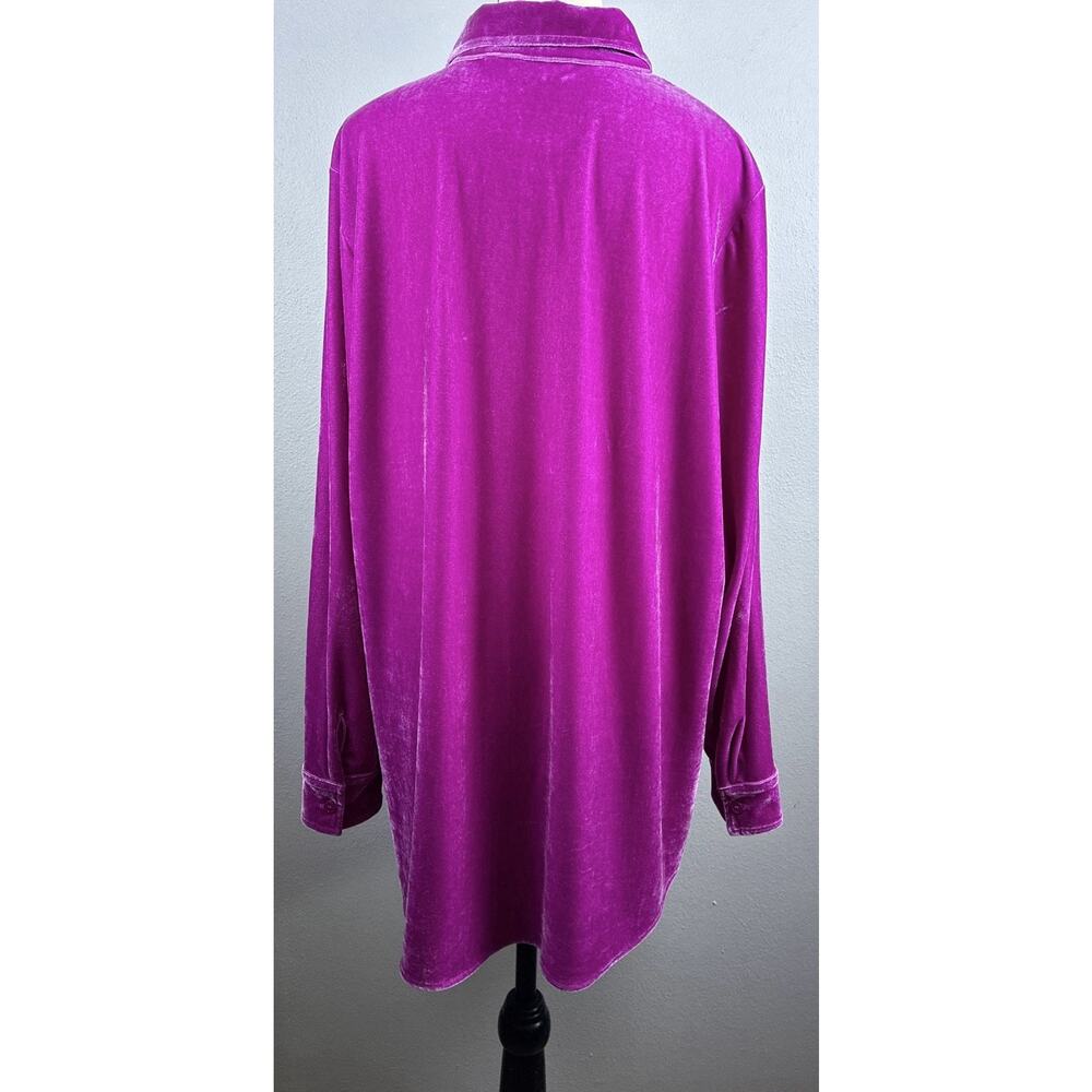 Soft Surrounding Sz Xl Fuchsia Ls Button Down Tun… - image 2